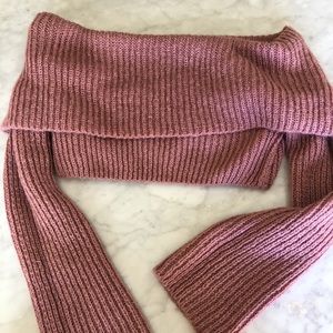 CROP TOP SWEATER OFF THE SHOULDER